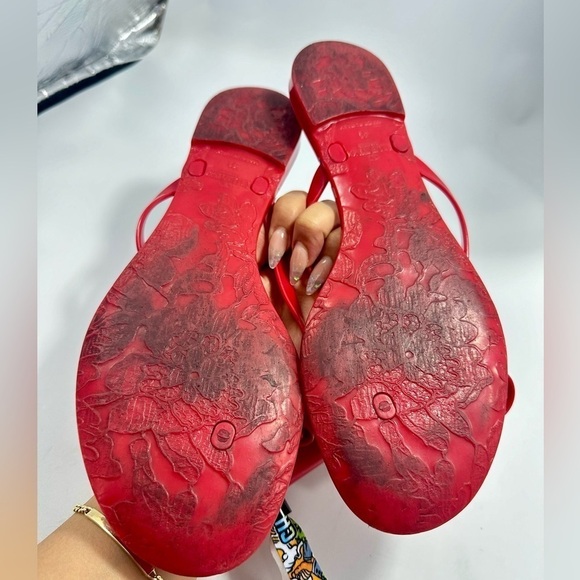 Valentino Garavani red bow rubber sandals size 11 - Picture 7 of 10